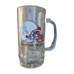 Houston Oilers Glass Mug Defunct Team Vintage Earl Campbell Warren Moon